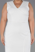 Robe De Fête Grande Taille Midi Blanc ABK2690