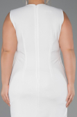 Robe De Fête Grande Taille Midi Blanc ABK2690