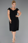 Robe De Invitation Grande Taille Midi Noir ABK2691