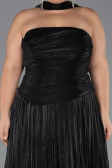 Robe De Soirée Grande Taille Longue Mousseline Noir ABU5958