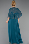 Robe Grande Taille Longue Mousseline Vert Pétrole ABU6529