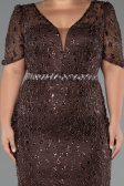 Robe Grande Taille Longue Perlé Brun ABU6583