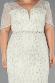 Robe Grande Taille Longue Perlé Menthe ABU6583