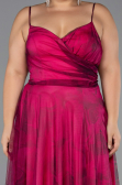 Robe De Graduation Grande Taille Longue Fushia ABU6558