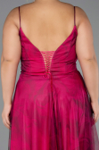 Robe De Graduation Grande Taille Longue Fushia ABU6558