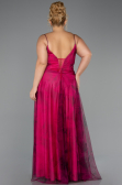Robe De Graduation Grande Taille Longue Fushia ABU6558