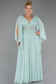 Robe Grande Taille Longue Mousseline Menthe ABU4638