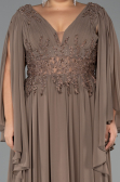 Robe Grande Taille Longue Mousseline Vison ABU4638