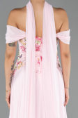 Robe de Soirée Longue Mousseline Poudre ABU6588