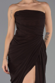 Robe de Soirée Longue Mousseline Brun ABU6589