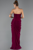 Robe de Soirée Longue Mousseline Prune ABU6589