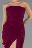 Robe de Soirée Longue Mousseline Prune ABU6589