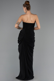 Robe de Soirée Longue Mousseline Noir ABU6589