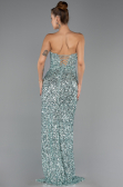 Robe de Soirée Longue Squameuse Menthe ABU6218