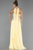 Robe de Soirée Longue Mousseline Jaune ABU6391