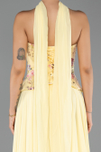 Robe de Soirée Longue Mousseline Jaune ABU6391