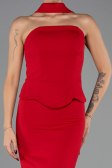 Robe Queue de Poisson Longue Rouge ABU6575