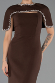 Robe Queue de Poisson Longue Brun ABU6591