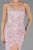 Robe de Soirée Longue Squameuse Poudre ABU6503