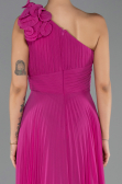 Robe de Soirée Longue Mousseline Fushia ABU6593