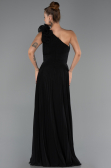 Robe de Soirée Longue Mousseline Noir ABU6593
