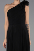 Robe de Soirée Longue Mousseline Noir ABU6593