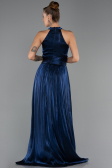 Robe de Soirée Longue Mousseline Bleu Marine ABU6594