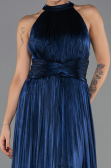 Robe de Soirée Longue Mousseline Bleu Marine ABU6594