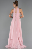 Robe de Soirée Longue Mousseline Poudre ABU6436
