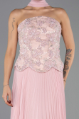 Robe de Soirée Longue Mousseline Poudre ABU6436