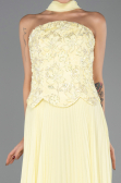 Robe de Soirée Longue Mousseline Jaune ABU6436