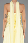 Robe de Soirée Longue Mousseline Jaune ABU6436