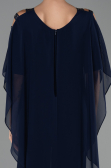 Robe Grande Taille Mousseline Bleu Marine ABT080