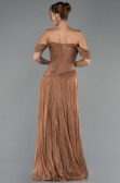 Robe de Soirée Longue Mousseline Cuivre ABU6602