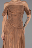Robe de Soirée Longue Mousseline Cuivre ABU6602