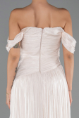 Robe de Soirée Longue Mousseline Beige ABU6602