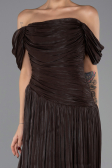 Robe de Soirée Longue Mousseline Brun ABU6602