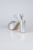Chaussure Talon Plateforme Peau Argent ABC2104