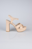 Chaussure Talon Plateforme Cuir Vison ABD2104