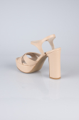 Chaussure Talon Plateforme Cuir Vison ABD2104