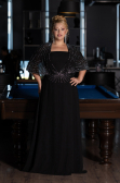 Robe Grande Taille Longue Mousseline Noir ABU6529