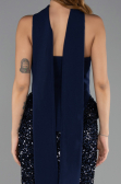 Robe Queue de Poisson Longue Bleu Marine ABU6620