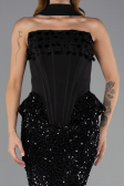 Robe Queue de Poisson Longue Noir ABU6620