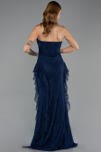 Robe Queue de Poisson Longue Dantelle Bleu Marine ABU6621