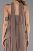 Robe de Soirée Longue Mousseline Cappuccino ABU5763
