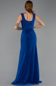 Robe de Soirée Longue Bleu Saxe ABU6552