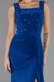 Robe de Soirée Longue Bleu Saxe ABU6552