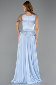 Robe de Soirée Longue Mousseline Bleu clair ABU6568