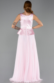 Robe de Soirée Longue Mousseline Poudre ABU6568