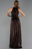 Robe de Soirée Longue Mousseline Brun ABU6428
